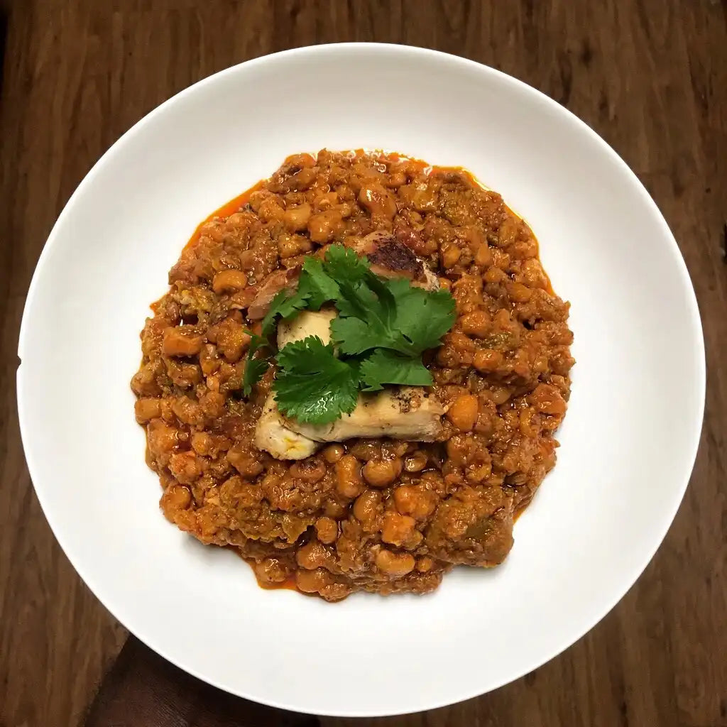 Beans and Plantain in a Plate - Adun